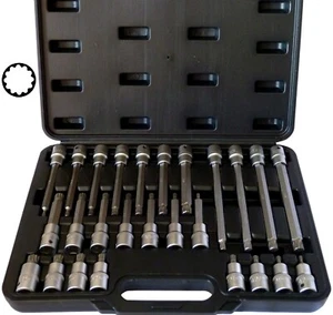Innen-Vielzahn Steckschlüssel-Set XZN M5-M16 26tlg S2-Stahl Bitsatz 1/2" PeTools - Bild 1 von 1