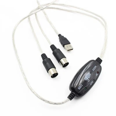 USB IN-OUT MIDI Interface Cable Converter PC to Music Keyboard Adapter Plug - Image 1 of 4
