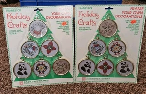 Menge 2 Stück 6 kleine runde Cadillac Handwerk Rahmen 2,5" Gold - Bild 1 von 4