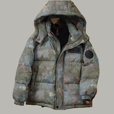Giacca cappotto parka scuola outwear imbottito nuovo bambino ragazzo mimetico ispessito - Immagine 1 di 4