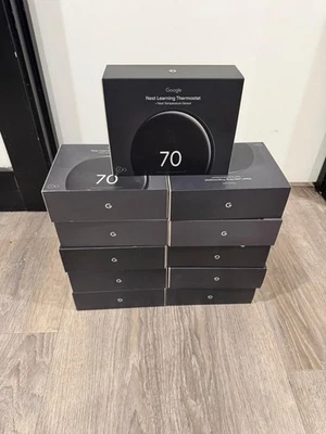 Google Nest Learning Thermostat (4th Gen) + Nest Temperature Sensor – New Black - Image 1 of 4