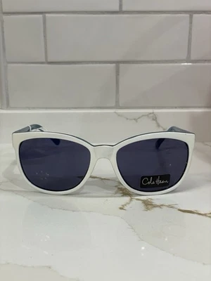 Cole Haan Sunglasses Round White Blue C6046 82 Classic Retro 57-19-140 New - Image 1 of 4