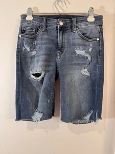 Judy Blue Cutoff Shorts Damen Small Distressed blau Denim Stretch JB182129DK - Bild 1 von 7