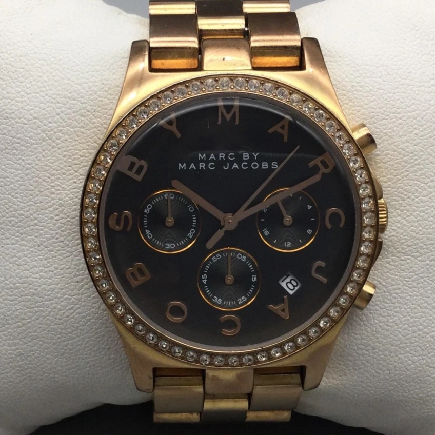 Marc by Marc Jacobs Watch Womens 39mm Chronograph Date Black Crystas New Battery - Image 1 of 4
