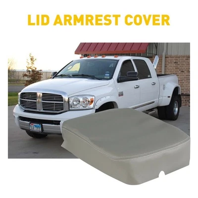 For Dodge Ram 2002-2008 Leather Center Console Lid Armrest Cover Gray New — 第 1/4 张图片