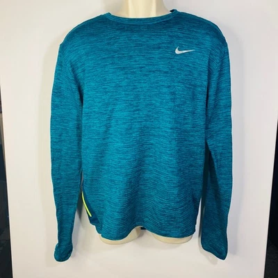 Nike Para Hombre Dri-Fit Correr Térmico Verde Azulado Bolsillo Manga Larga 807453 Brezo Talla L Foto 1 de 4