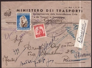Italia Repubblica, 55 lire Tabacco su raccomandata reindirizzata -HB13 - Picture 1 of 3