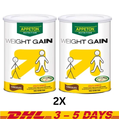2 Latas X Appeton Aumento de Peso para Adultos - Chocolate 900g Aumentar Peso y Energía Foto 1 de 4