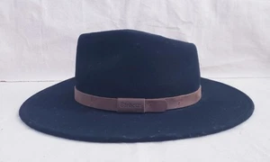 Men’s Barbour Crushable Bushman Fedora Hat Black Wool Size Medium  - Picture 1 of 10