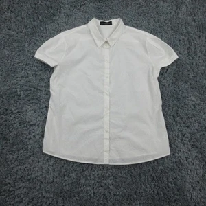 Camisa Piazza Sempione Mujer Mediana Blanca Manga Corta Blusa Abotonada Italia - Imagen 1 de 13