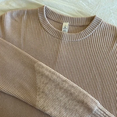 Lululemon Women's Ribbed Crew Neck Sweater Dress Small Beige Taupe NWOT Knit - Image 1 of 4