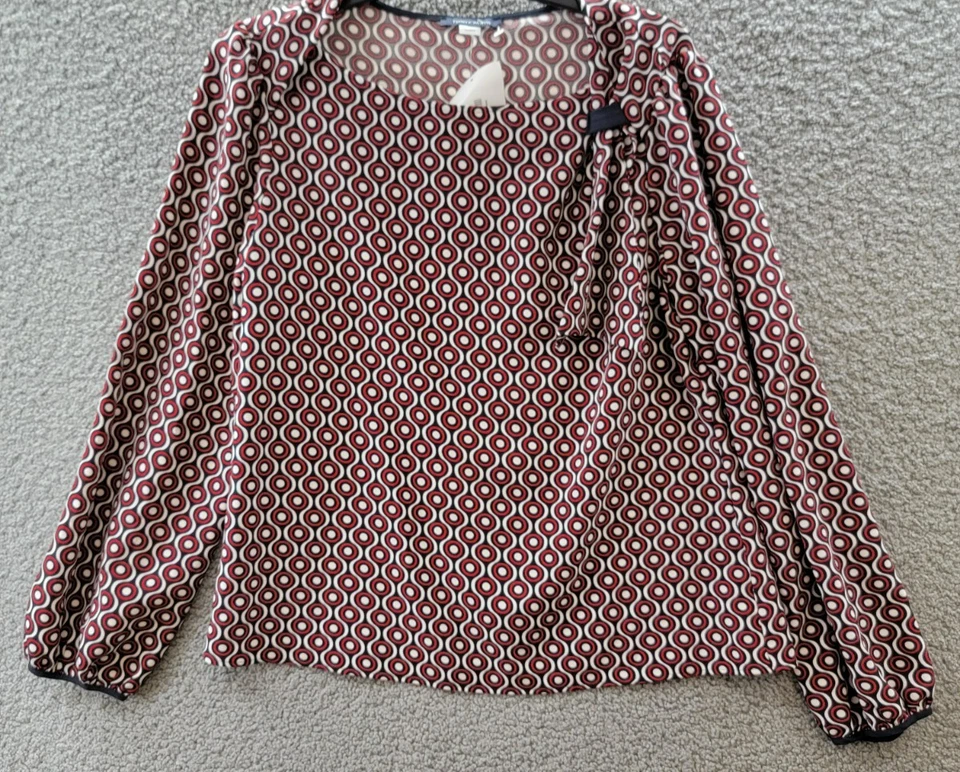 Blusa Tommy Hilfiger Lateral Estampado Geométrico Para Mujer M Roja Multi Pullover Foto 1 de 4