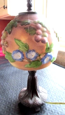 Table Lamp Puffy Pair Point Style Fruit 14" Tall Pre-owned - Image 1 of 4