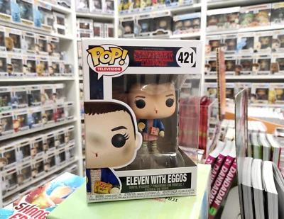 FUNKO POP ELEVEN WITH EGGOS 421 - STRANGER THINGS ORIGINAL VINYL + PROTECTOR - Immagine 1 di 4