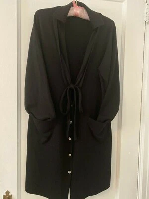 Chaqueta Jersey Marina Rinaldi Tejida Negra 100% Lana Talla M Foto 1 de 4