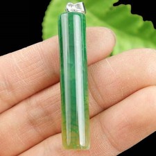 Pendant Bead 49x9mm Q68416 Green Dragon Veins Agate Column
