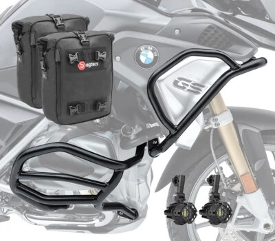 Set Pare carter + phare XL4 pour BMW R 1200 GS Rallye 17-18 noir + CB4 - Photo 1/4