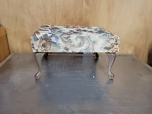 Powell Footstool Cloth Metal Legs - Picture 1 of 8