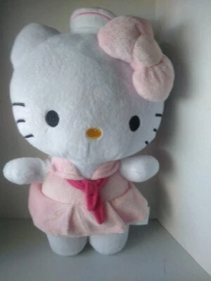 Fiesta Hello Kitty White Plush Stuffed Toy Pink Sailor Girl Dress 14” - Image 1 of 4
