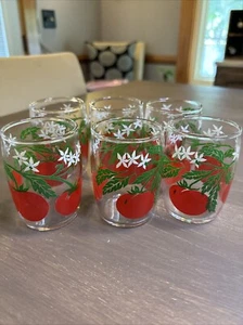 Vintage 6 Swanky Swig Tomato Vine Glasses - Picture 1 of 9