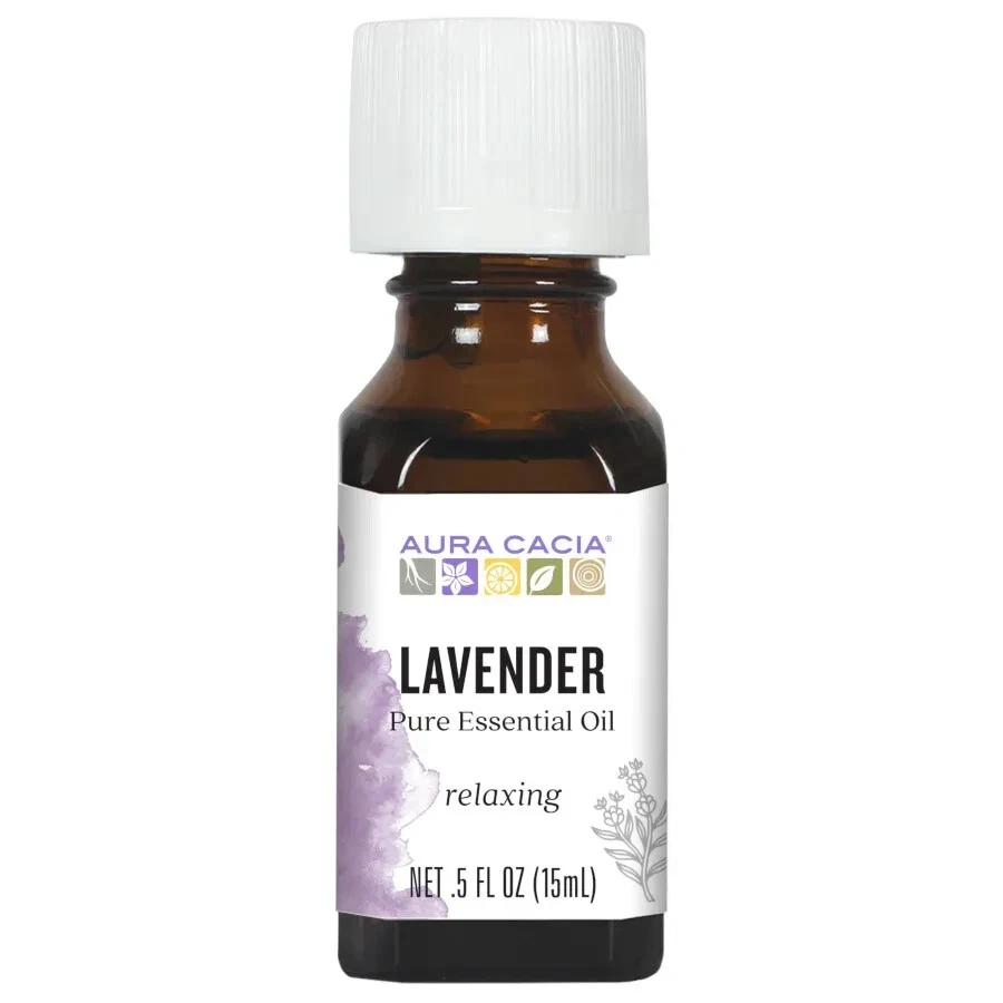 Aceite esencial de lavanda Aura Cacia 0,5 fl. oz - VENDEDOR DE EE. UU. Foto 1 de 4