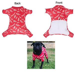 CuteBone Dog Pajamas Jumpsuit Pet Clothes Christmas 7.5-8" Back L, 2-5lbs (12B) - Picture 1 of 3