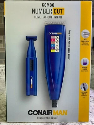 Haircut Kit Conair Man Combo Number Cut Home Blue Clipper and Detail Trimmer  - Image 1 of 4