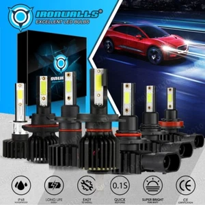 Kit de bombillas de faros LED H4/H7/9005/9006/H11/H13/5202/9145/H1 6500 K alta baja niebla - Imagen 1 de 58