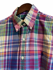 Ralph Lauren Sport Shirt Men’s Medium Multicolored Plaid Button Down - Picture 1 of 10