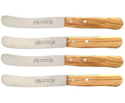 4 Brötchenmesser Herder Buckelsmesser Frühstücksmesser Solingen Olive Solinger - Bild 1 von 4