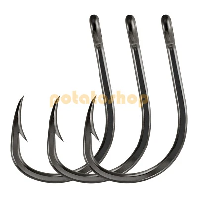 30 Pack Strong Big Game Hook Black Nickel Fishing Heavy Duty Hook Mackerel - Image 1 of 4