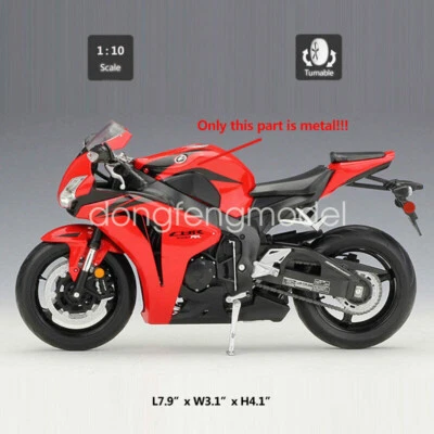 1:10 Honda CBR1000RR Motorcycle  Diecast Motorbike Toy Kids Boys - Image 1 of 4