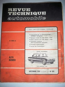 ALFA ROMEO 1750 (CITROEN DS Spécial Super) - Revue Technique Automobile RTA - Picture 1 of 1