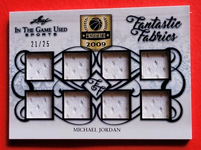 TARJETA PARCHE JERSEY USADA EN EL JUEGO DE Michael Jordan #d21/25 8 PIEZAS JERSEY CHICAGO BULLS Foto 1 de 2