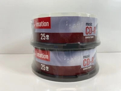 25 Pack x 2 Imation CD-R 700MB/80Min Branded Logo Blank Media Recordable Disc - Image 1 of 4