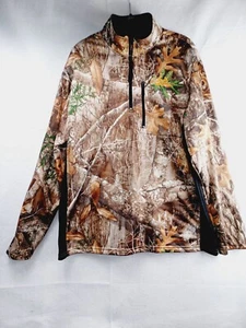 Realtree Sweater Men's Large/G (42-44) Green Camouflage 1/4 Zip Outdoor Hunting - Picture 1 of 8