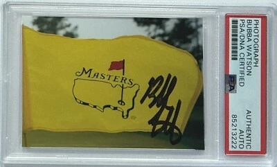 BUBBA WATSON FIRMADO MAESTRO BANDERA CAMPEÓN AUGUSTA IMAGEN PSA ADN CERTIFICADO DE AUTENTICIDAD AUTÓGRAFO Foto 1 de 2