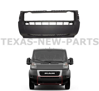 Fits 2019-2022 Ram ProMaster 1500-3500 Front Bumper Cover Center Lower Black Foto 1 de 4