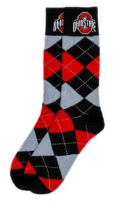 Donegal Bay Ohio State Argyle Dress Socks OSFM Buckeyes - Image 1 of 4