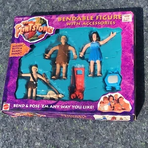 Vintage NOS 1993 Mattel The Flintstones Bendable Figures With Accessories - Picture 1 of 8