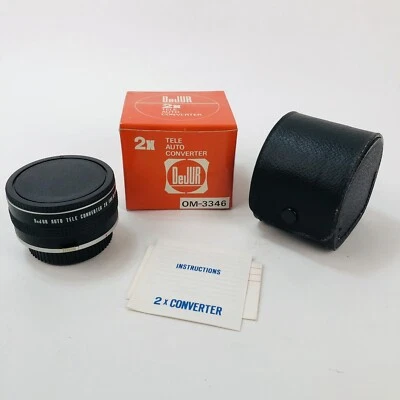 NUEVO Lente convertidor automático tele automático Dejur 2x para cámara Olympus OM-3346 NOS DE COLECCIÓN Foto 1 de 4