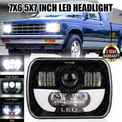Para 82-93 Chevy S10 Blazer GMC S15 7X6" Proyector DRL LED Faro Alto/Bajo Haz Foto 1 de 4
