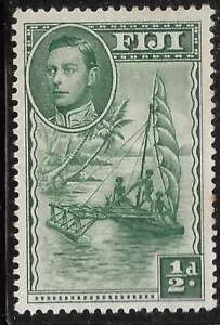 1938 FIJI Sc#117 MLH OG VF OUTRIGGER CANOE/ boat - Picture 1 of 2