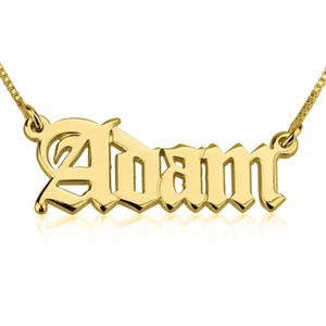 Alte englische Namenskette - personalisiert individuell - 24K vergoldet Geschenk - ONecklace® - Bild 1 von 7