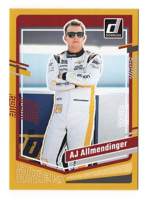 AJ Allmendinger 2024 Donruss Racing INSERÇÃO DE OURO RARA Ins Colecionáveis NASCAR Raros - Imagem 1 de 2
