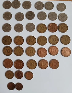 BRD Bank Deutscher Länder Konvolut 50-10-5-1 Pf 1949, 1 Pf 1948 insg 40 Münzen - Bild 1 von 11
