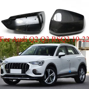 Carbon Fiber Car Side Mirror Cover Cap Replace W Lane For Audi Q2 Q3 RSQ3 19-22 - Picture 1 of 5