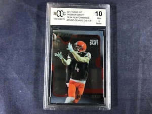 B4-49 FOOTBALL CARD - GEHRIG DIETER B.G.S.U. - 2017 SAGE HIT - GRADE 10 - Picture 1 of 5
