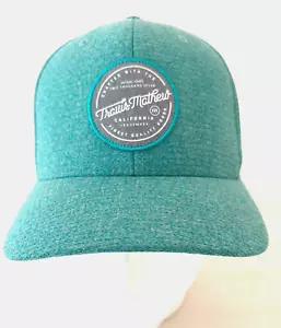 Travis Mathew Teal Flexfit Stretch Fit Size S/M Golfing Hat Round Patch Logo - Picture 1 of 3