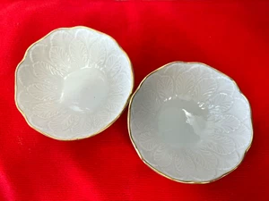 2 Stk. Lenox Gewürzschalen Akanthus Design mit Goldrand - Bild 1 von 3